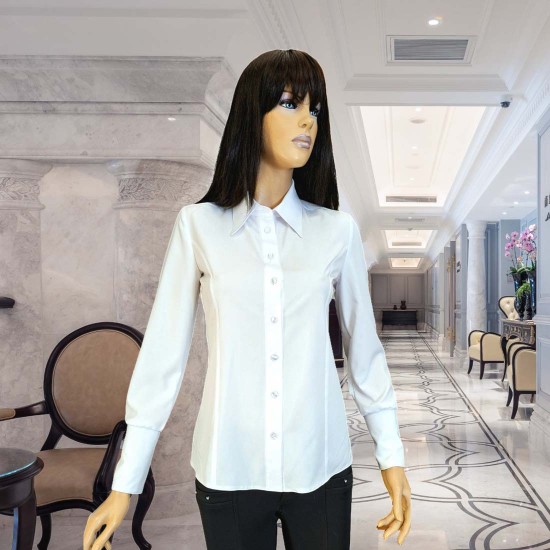 Ildi blúz hosszú ujjú mandzsettás, végig gombos