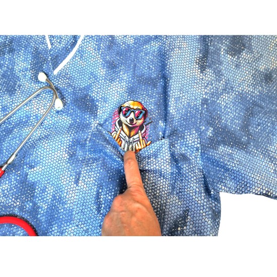 Szurika egészségügyi tunika, mintás unisex