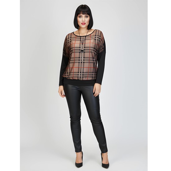 Rubina japán ujjú elegáns kockás, lezser felső Rubina japán ujjú elegáns kockás, lezser felső